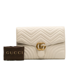 GG Marmont Matelasse Leather Flap Clutch