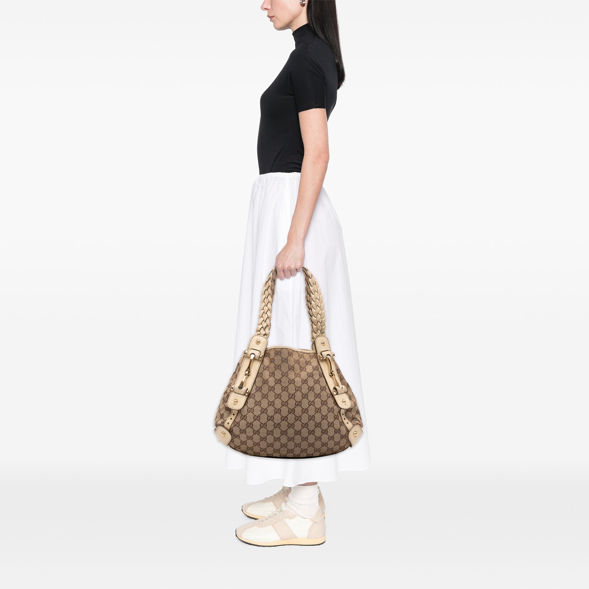 Small GG Canvas Horsebit Pelham Shoulder Bag
