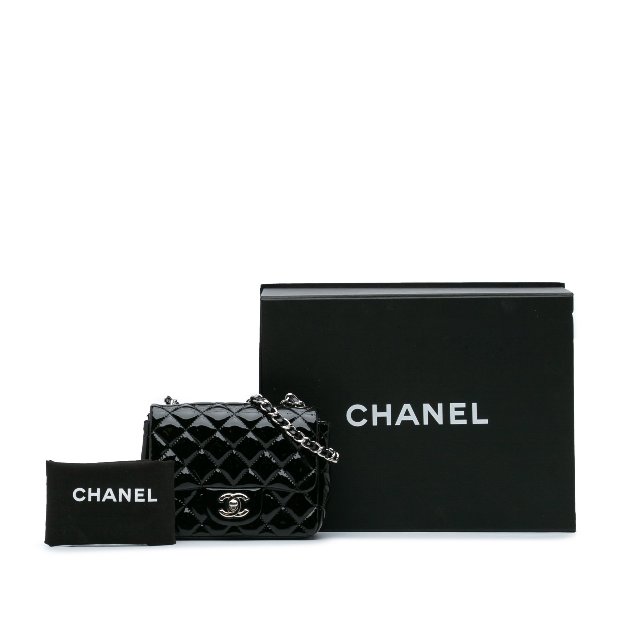 Mini Square Classic Patent Single Flap