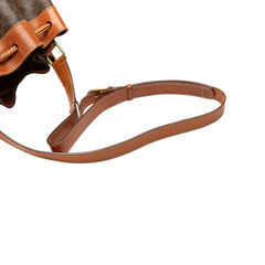 Macadam Coated Canvas Drawstring Bucket Bag