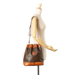 Macadam Coated Canvas Drawstring Bucket Bag