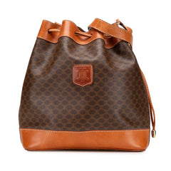 Macadam Coated Canvas Drawstring Bucket Bag