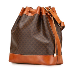 Macadam Coated Canvas Drawstring Bucket Bag