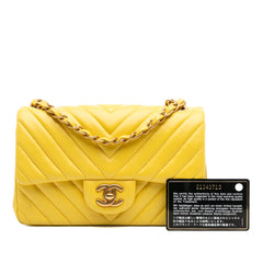 Mini Rectangular Classic Chevron Lambskin Single Flap