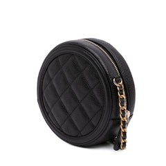 Caviar CC Filigree Round Clutch with Chain