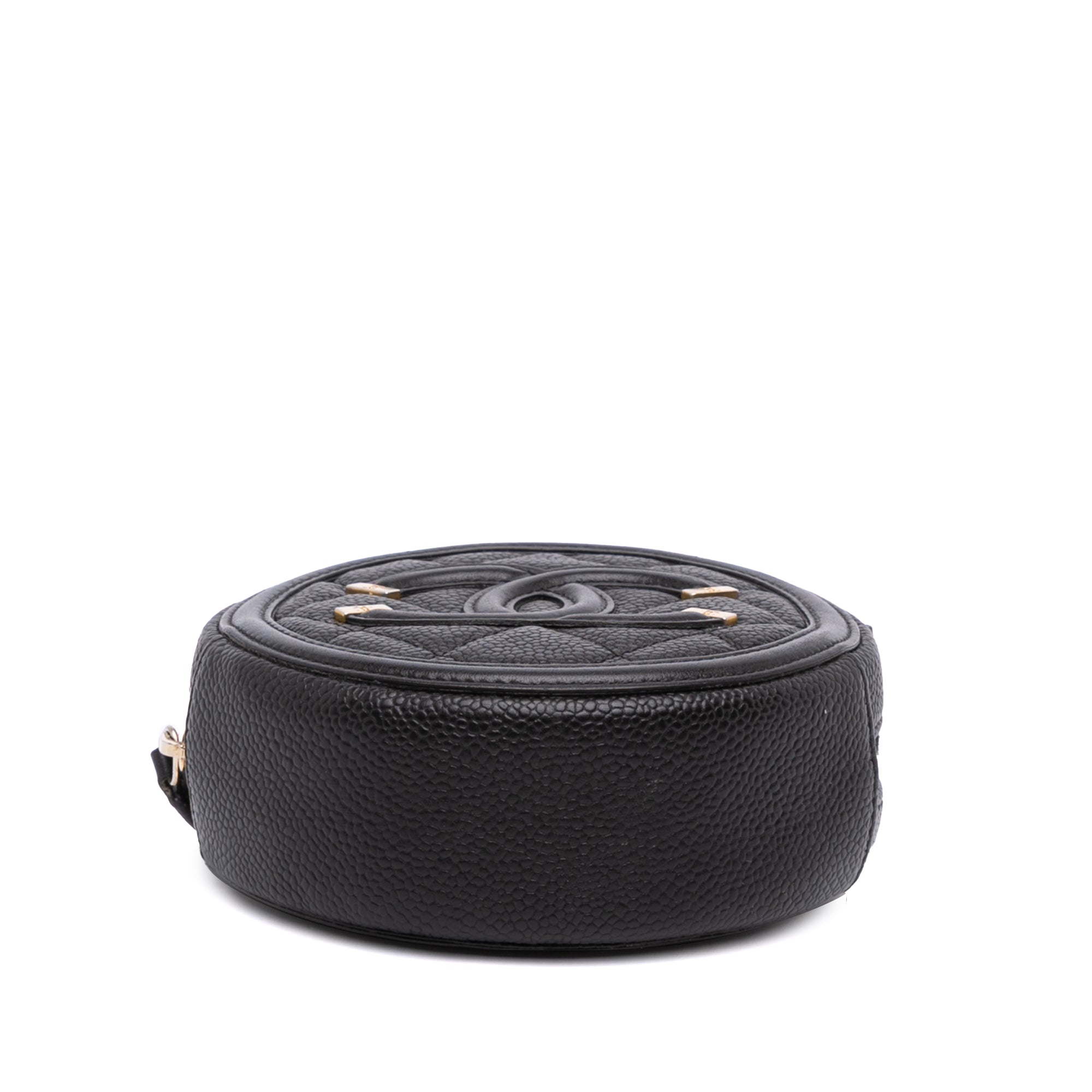Caviar CC Filigree Round Clutch with Chain