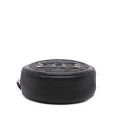 Caviar CC Filigree Round Clutch with Chain