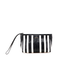 Small Lambskin Barbes Striped Patwork Zip Pouch