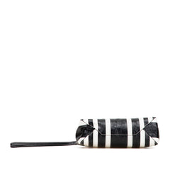 Small Lambskin Barbes Striped Patwork Zip Pouch