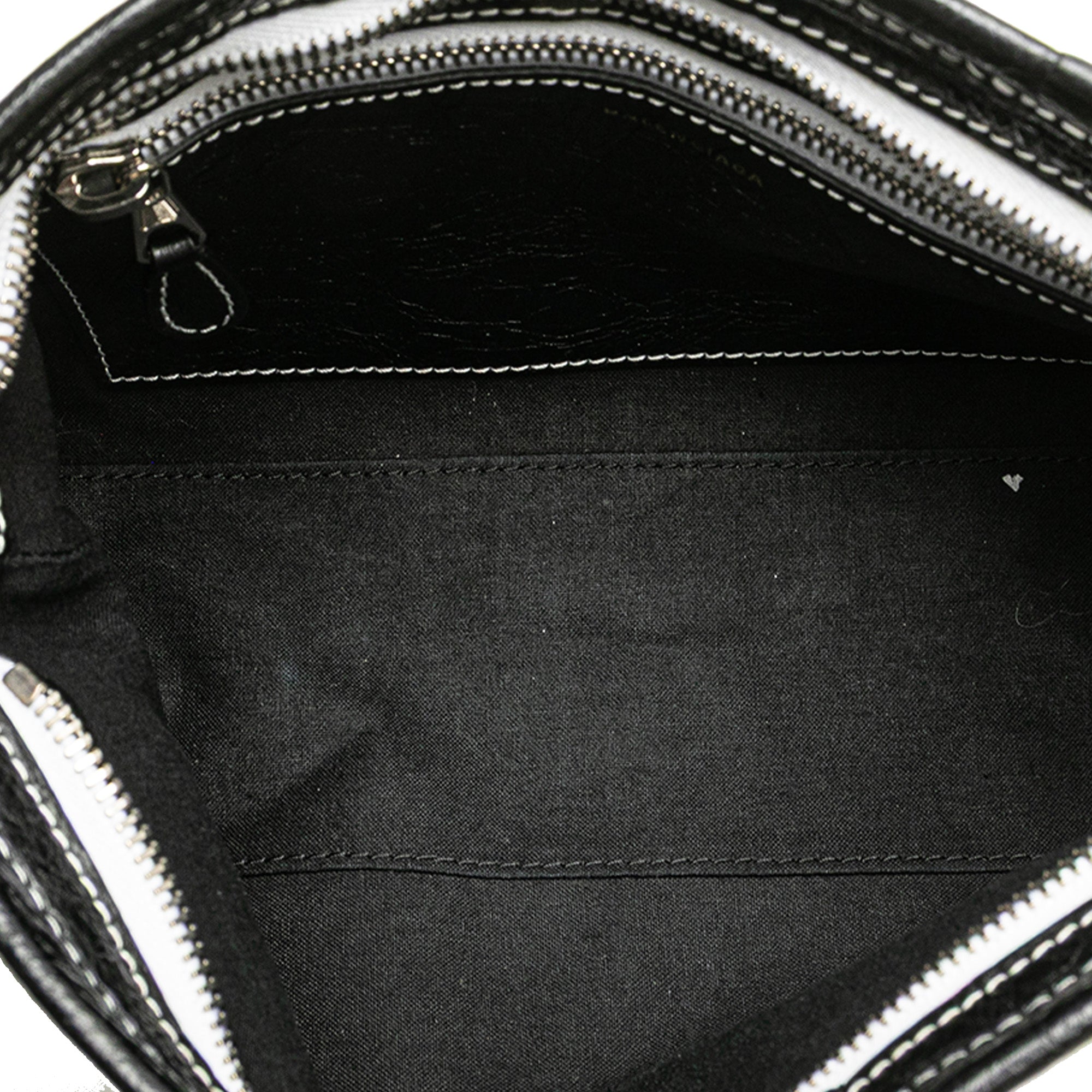 Small Lambskin Barbes Striped Patwork Zip Pouch