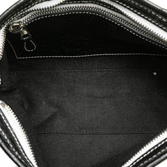 Small Lambskin Barbes Striped Patwork Zip Pouch