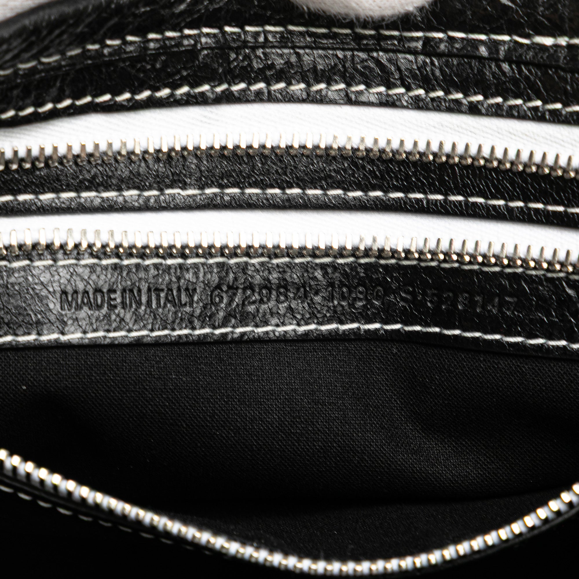Small Lambskin Barbes Striped Patwork Zip Pouch