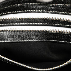 Small Lambskin Barbes Striped Patwork Zip Pouch