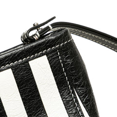 Small Lambskin Barbes Striped Patwork Zip Pouch