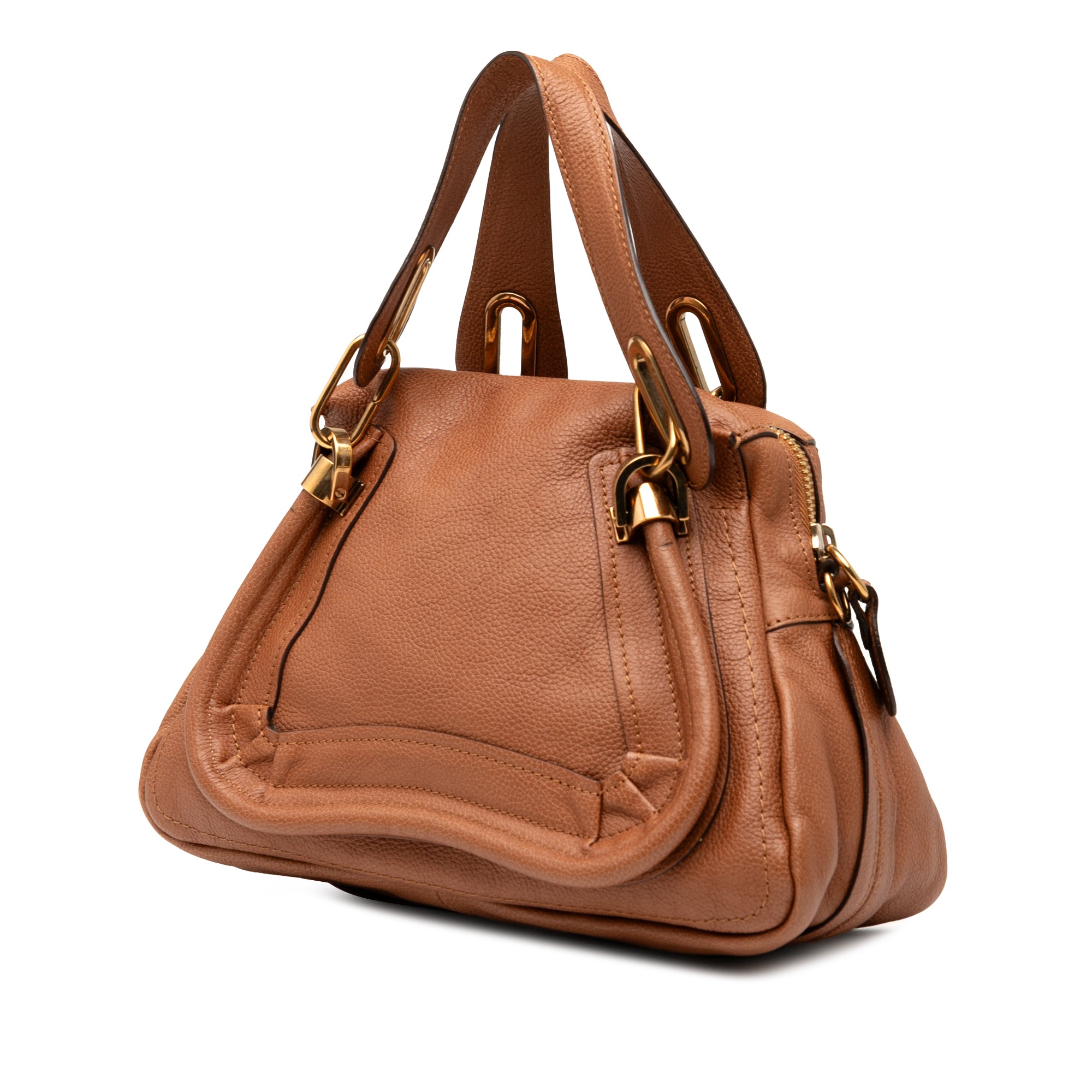 Small Pebbled Calfskin Paraty Satchel