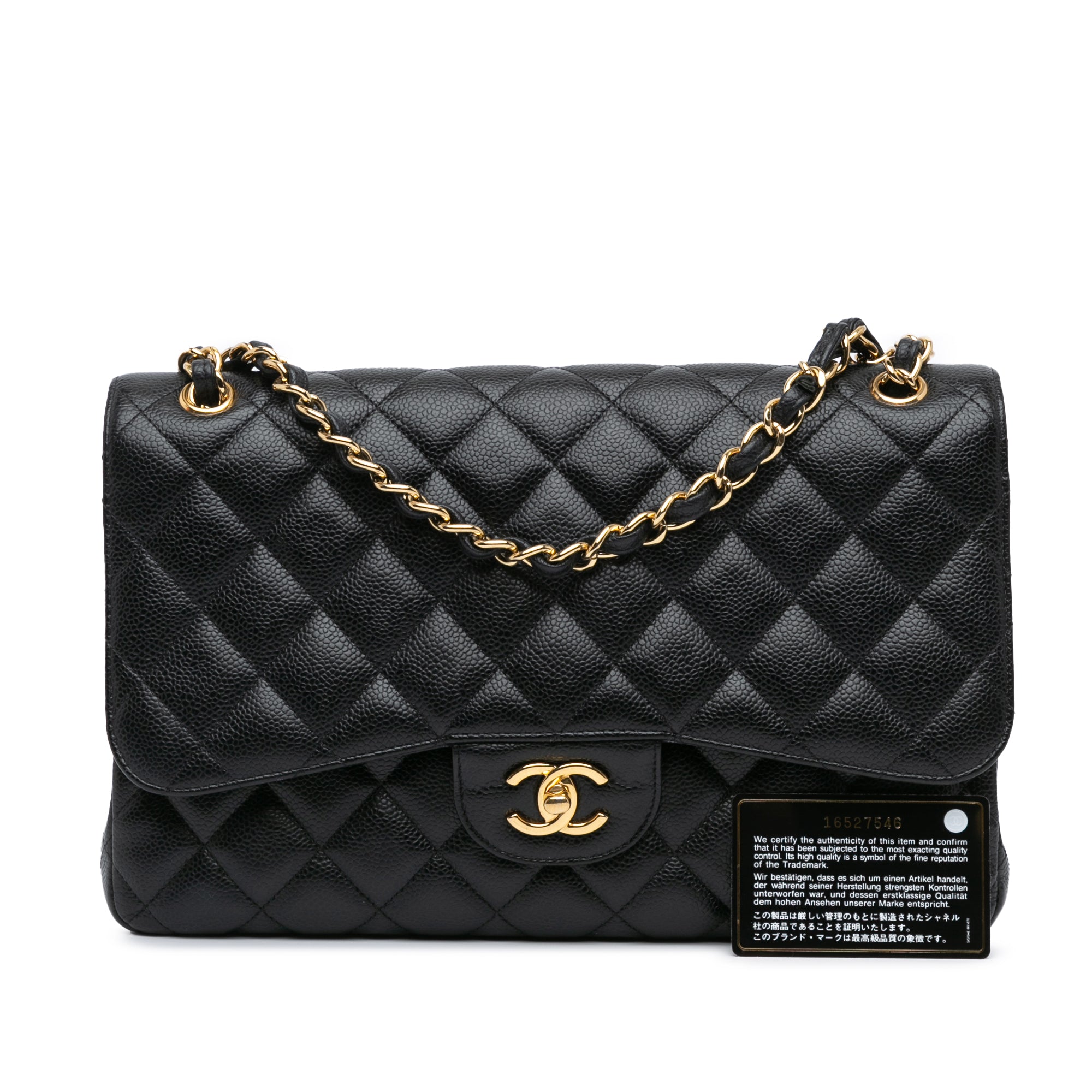 Jumbo Classic Caviar Double Flap