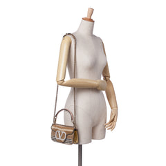 Small Swarovski Crystal Embroidered Vlogo Loco Satchel