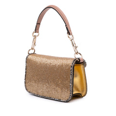 Small Swarovski Crystal Embroidered Vlogo Loco Satchel