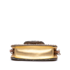 Small Swarovski Crystal Embroidered Vlogo Loco Satchel