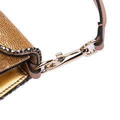 Small Swarovski Crystal Embroidered Vlogo Loco Satchel