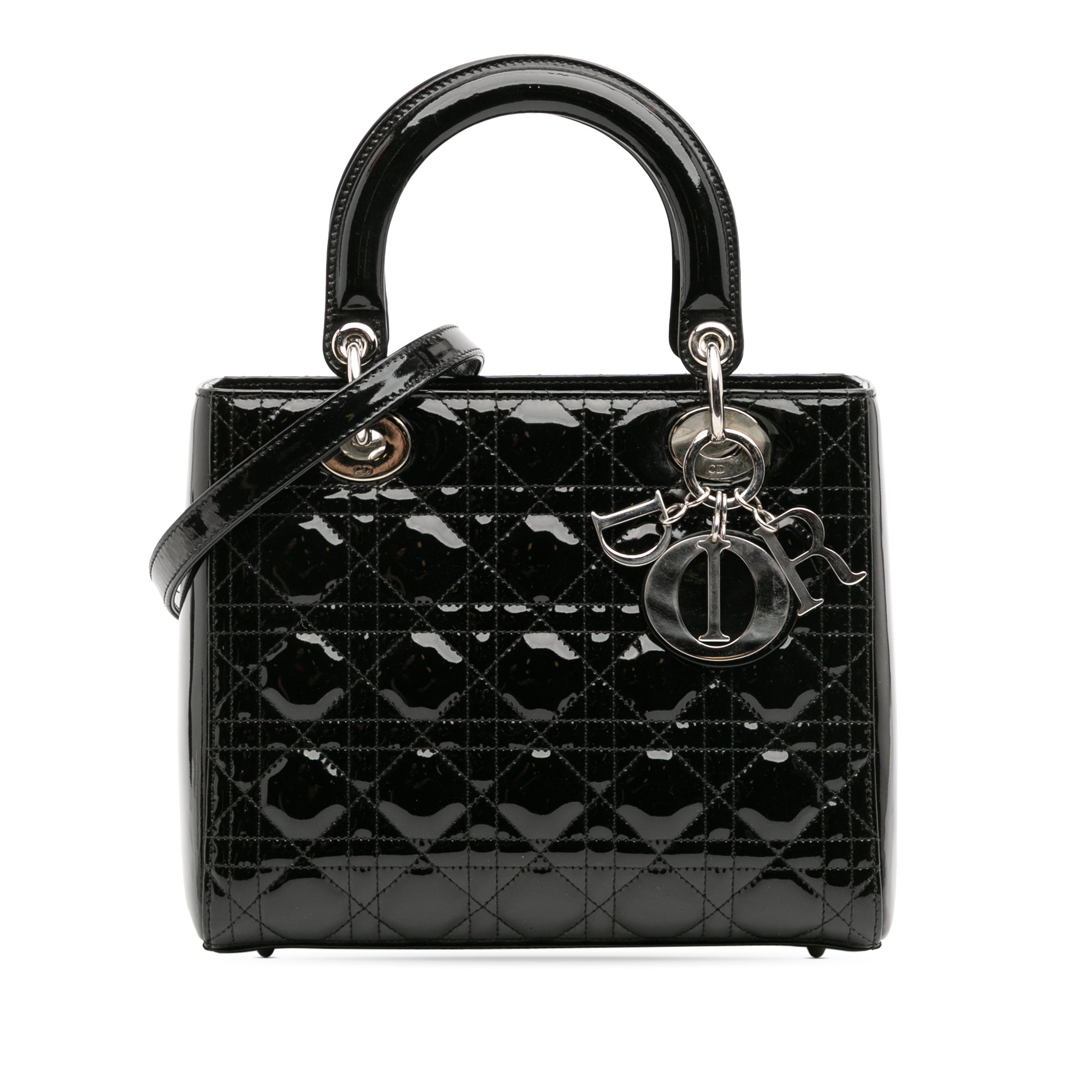 Medium Patent Cannage Lady Dior