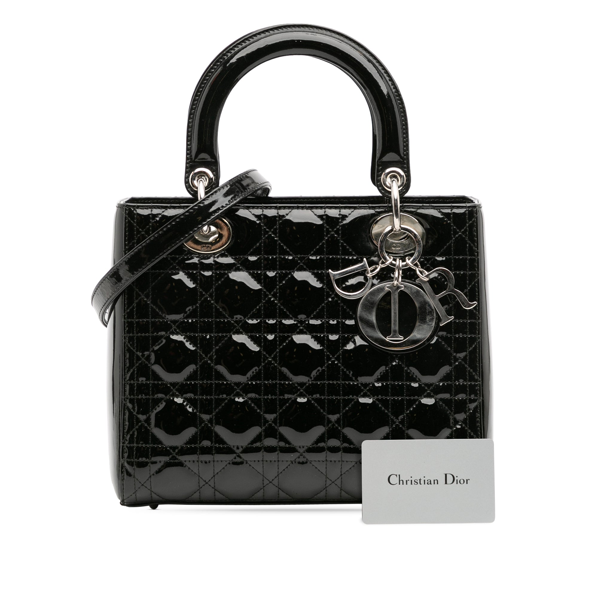 Medium Patent Cannage Lady Dior