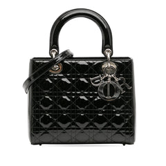 Medium Patent Cannage Lady Dior