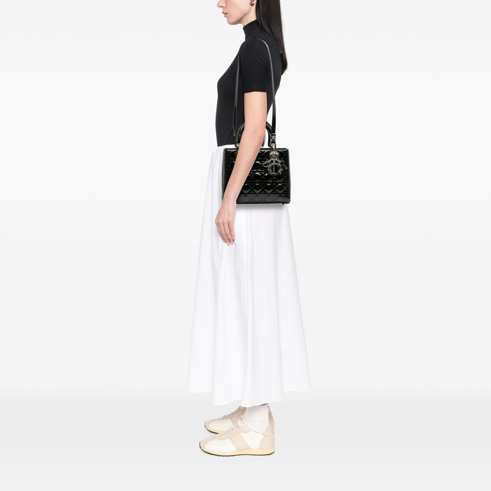 Medium Patent Cannage Lady Dior
