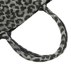 Mizza Large Embroidered Canvas Leopard Book Tote