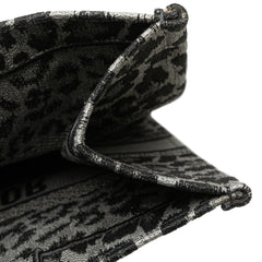Mizza Large Embroidered Canvas Leopard Book Tote