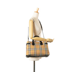 Medium House Check Canvas Banner Satchel