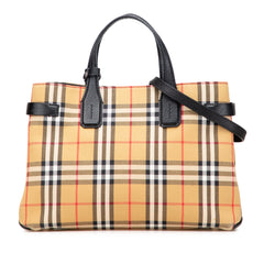 Medium House Check Canvas Banner Satchel