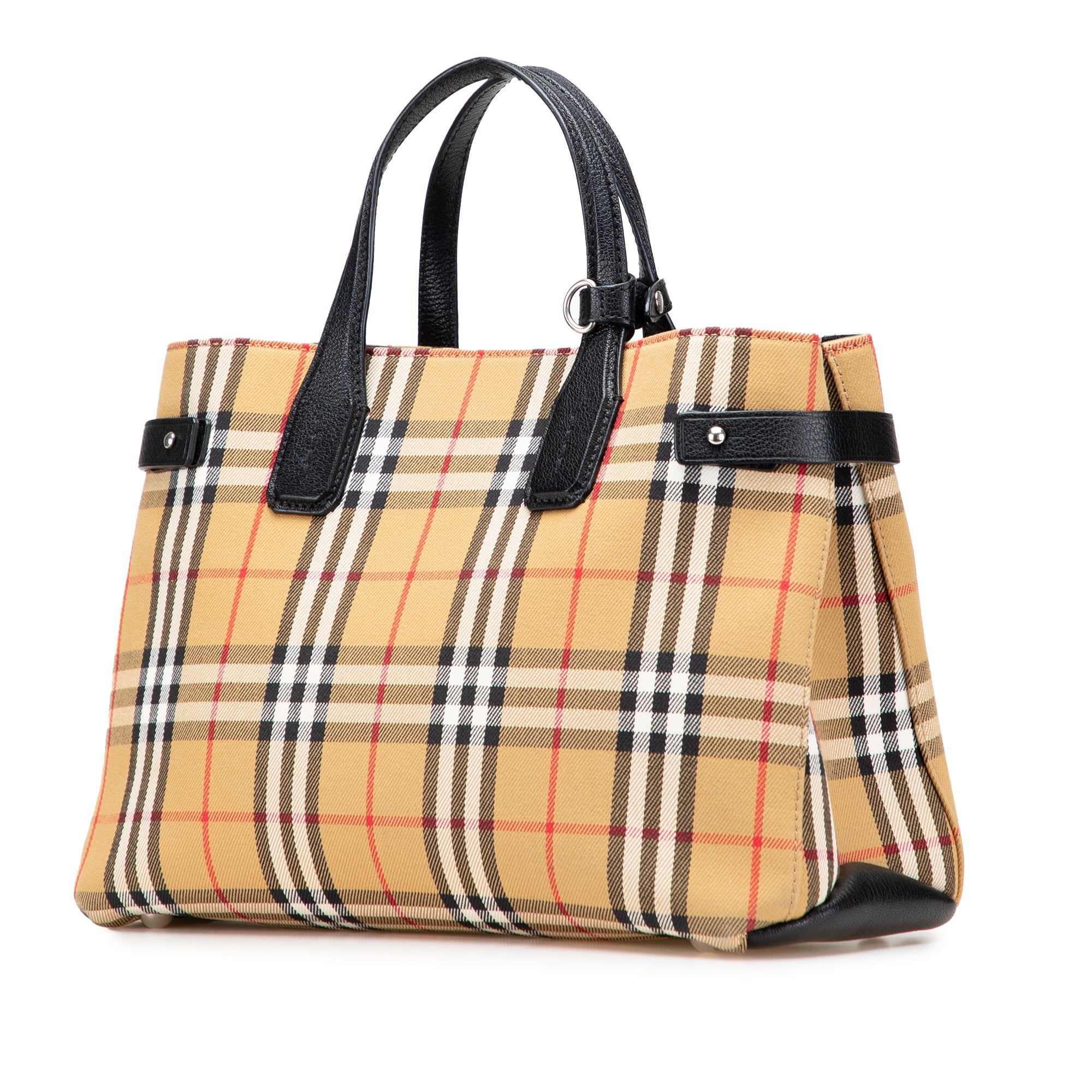 Medium House Check Canvas Banner Satchel