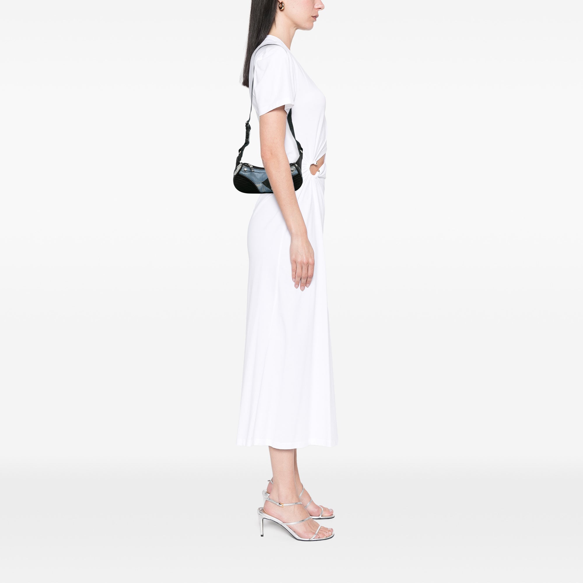 Canvas Printed Denim Crossbody