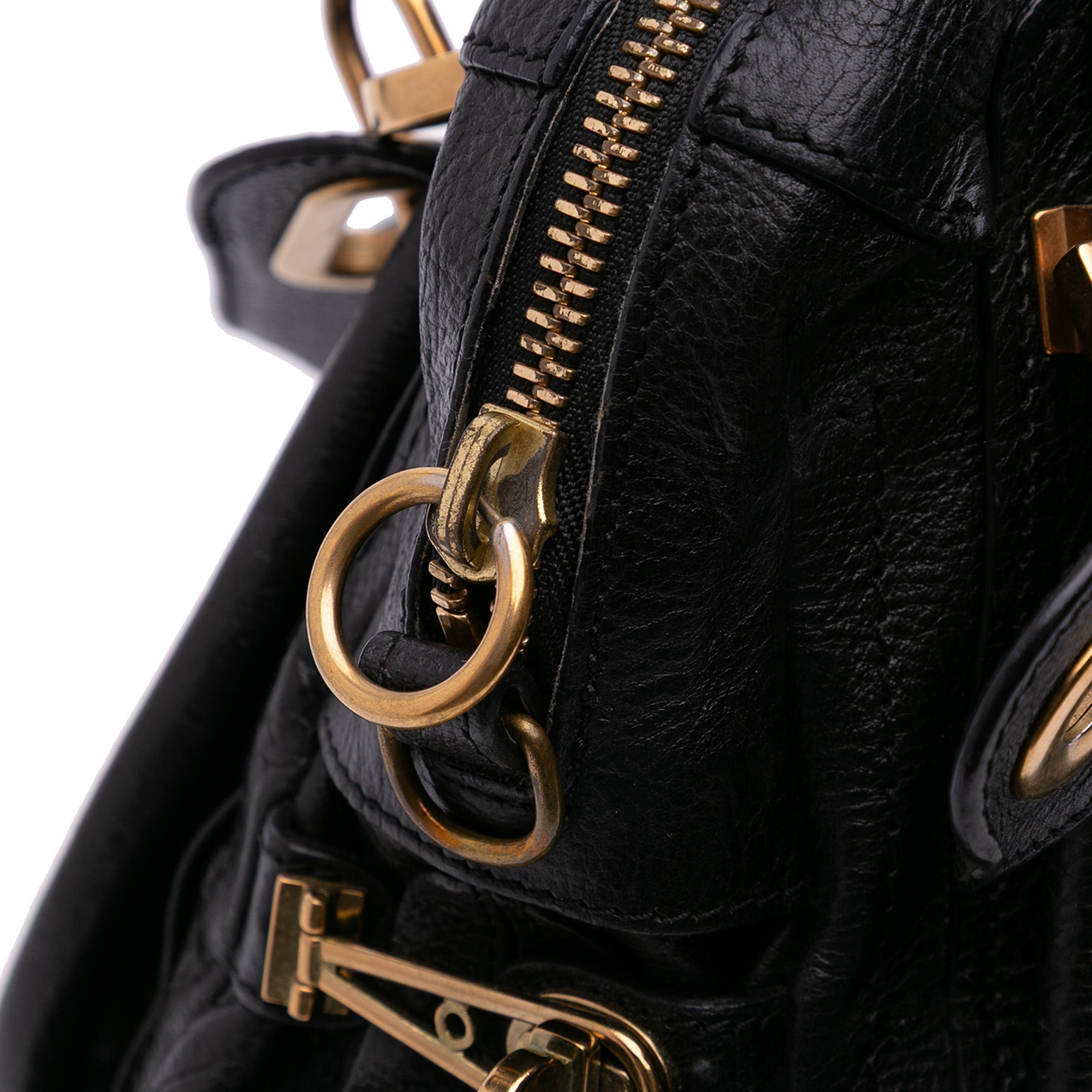 Medium Pebbled Leather Paraty Satchel