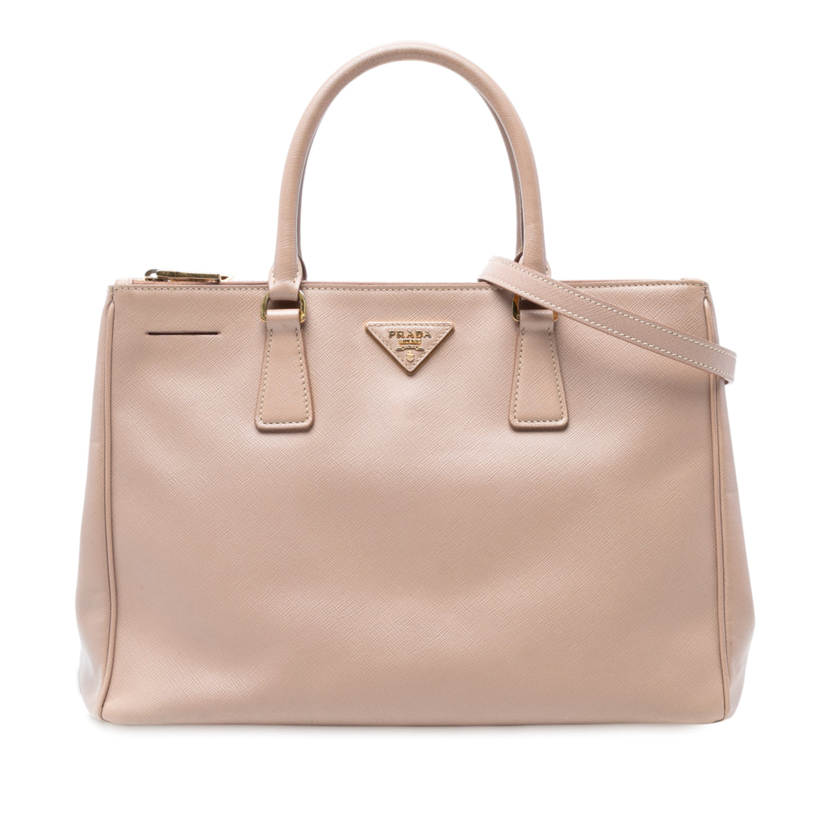 Medium Saffiano Lux Galleria Double Zip Satchel