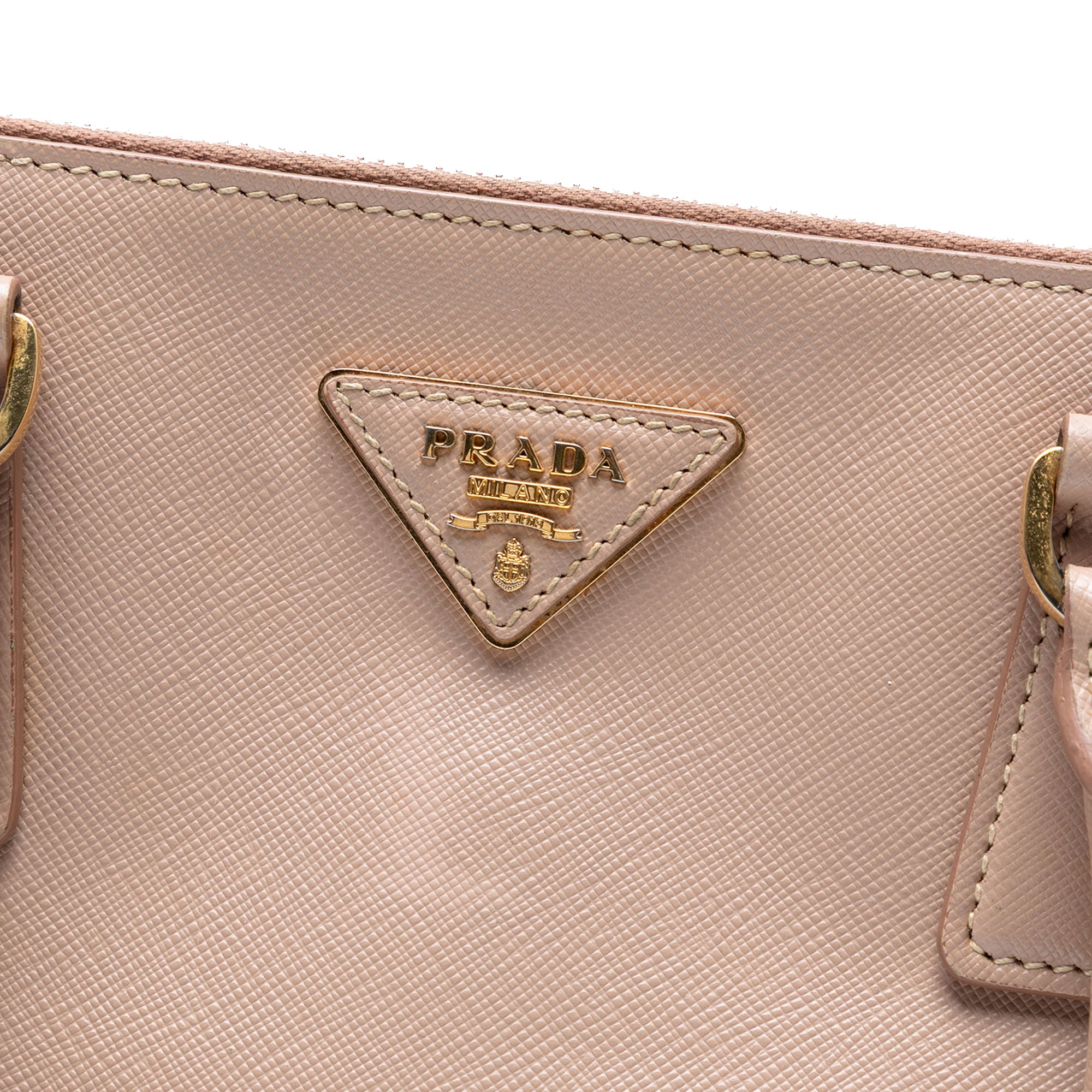 Medium Saffiano Lux Galleria Double Zip Satchel