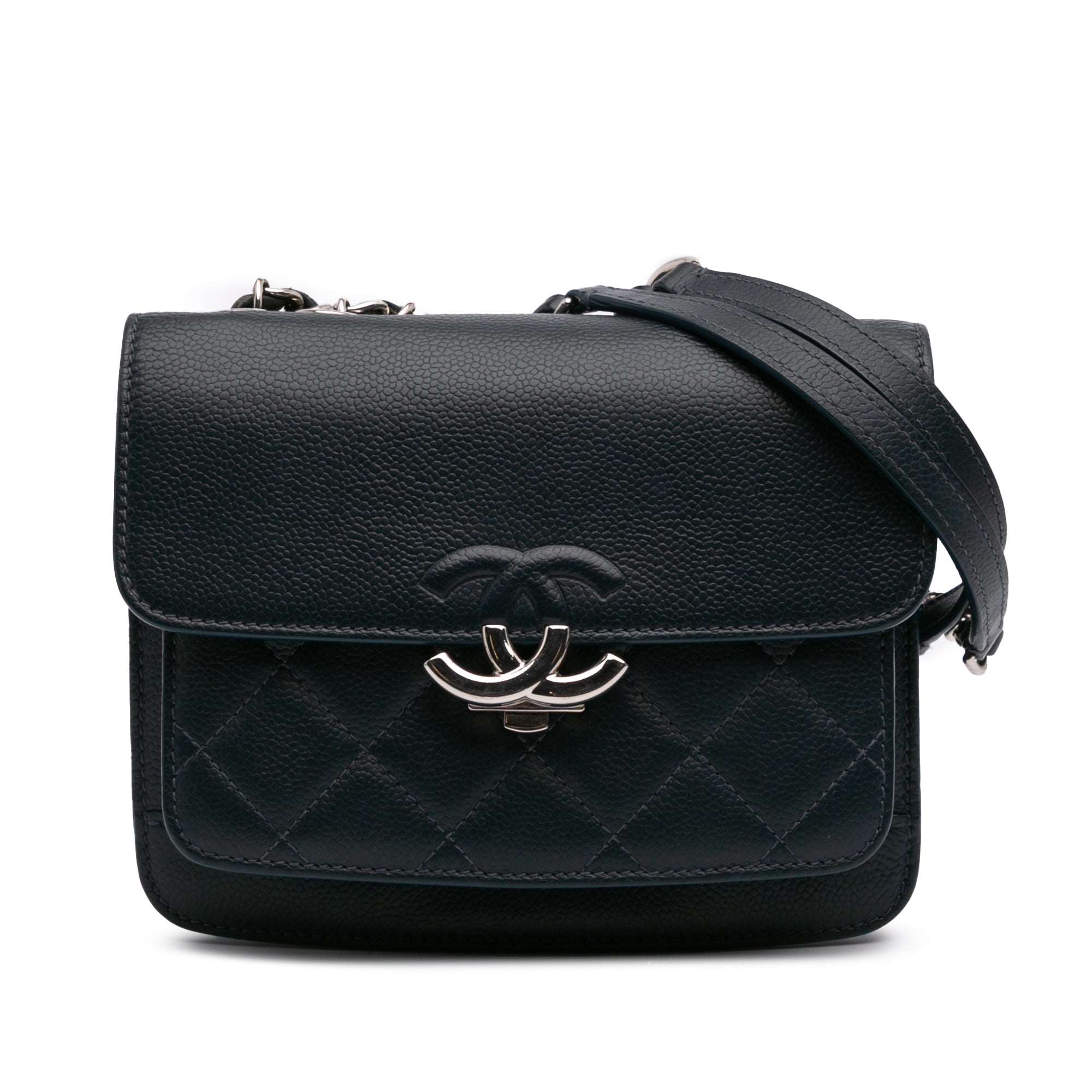 Mini Quilted Caviar CC Box Flap