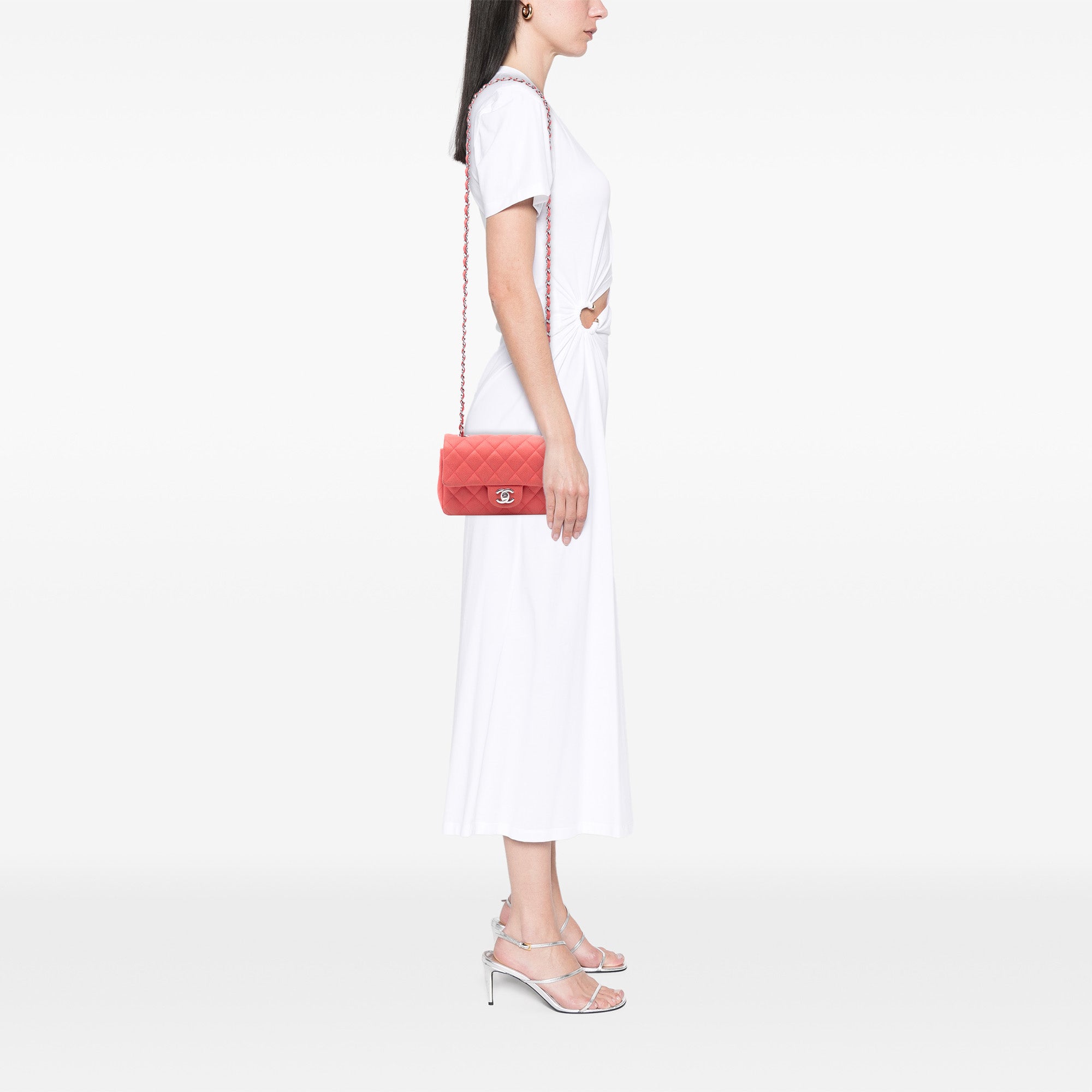 Mini Rectangular Classic Caviar Single Flap