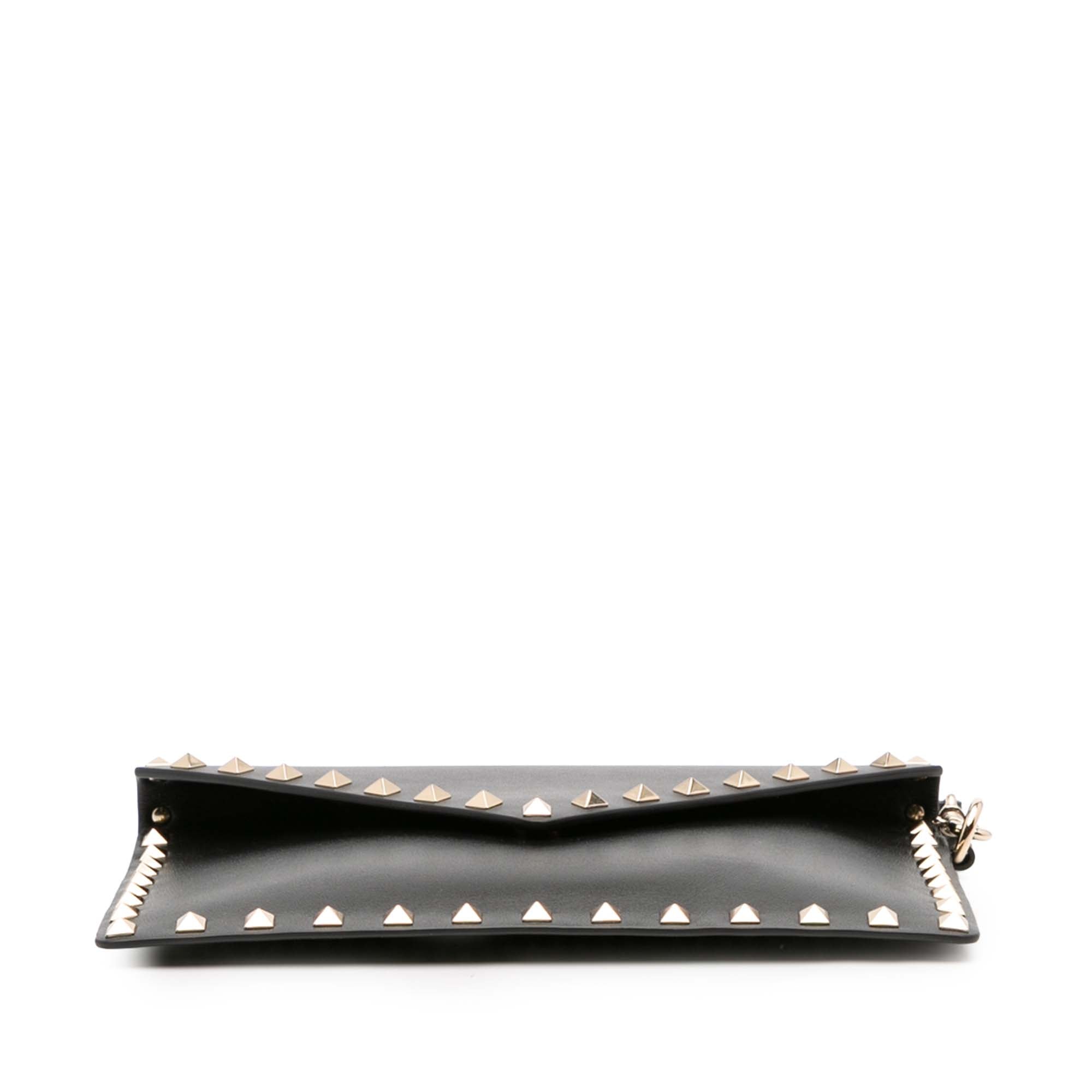 Calfskin Rockstud Envelope Flat Wristlet Clutch