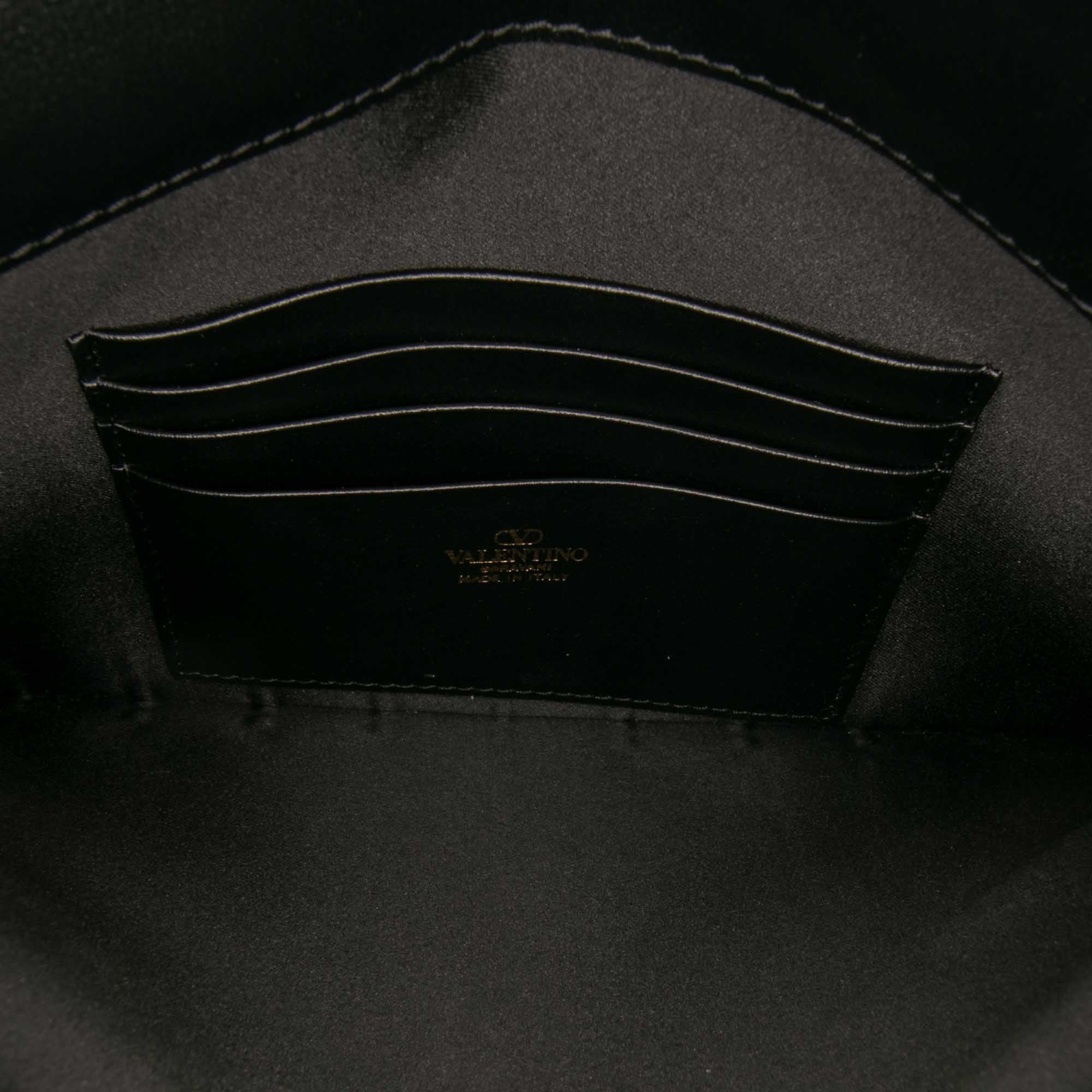 Calfskin Rockstud Envelope Flat Wristlet Clutch