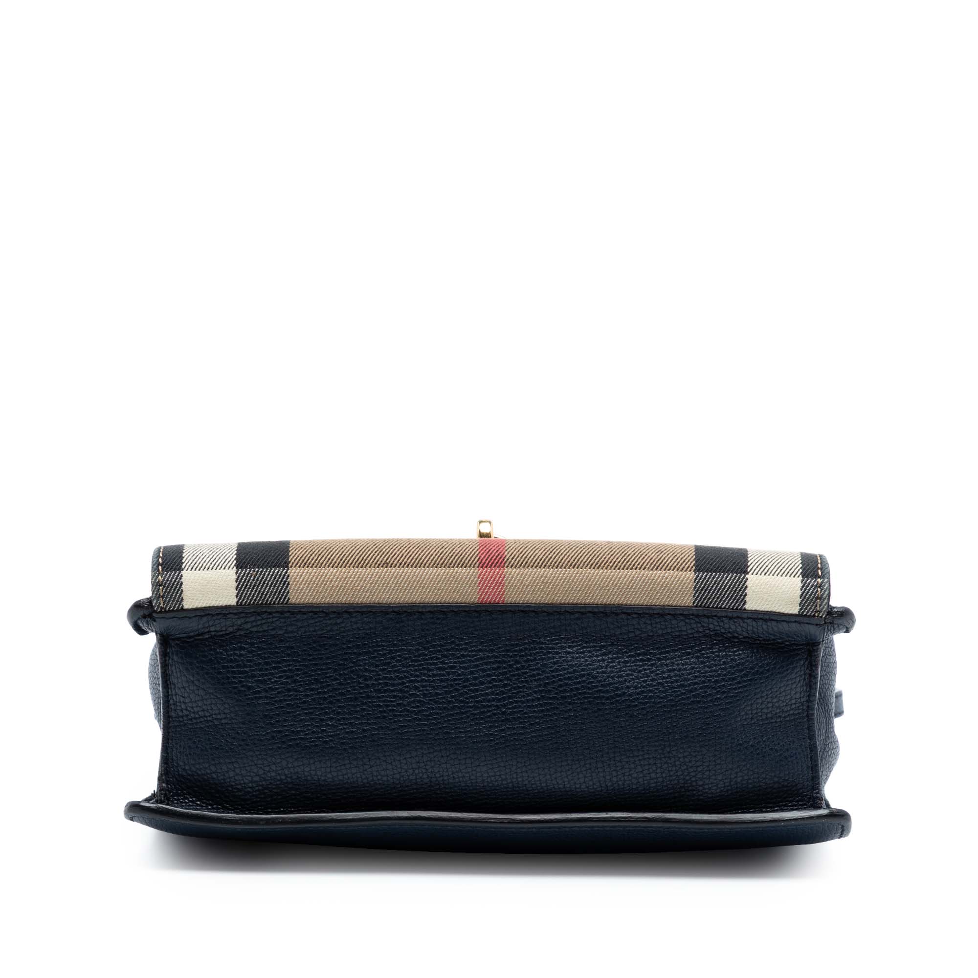 Small Leather and House Check Canvas Derby Macken Crossbody