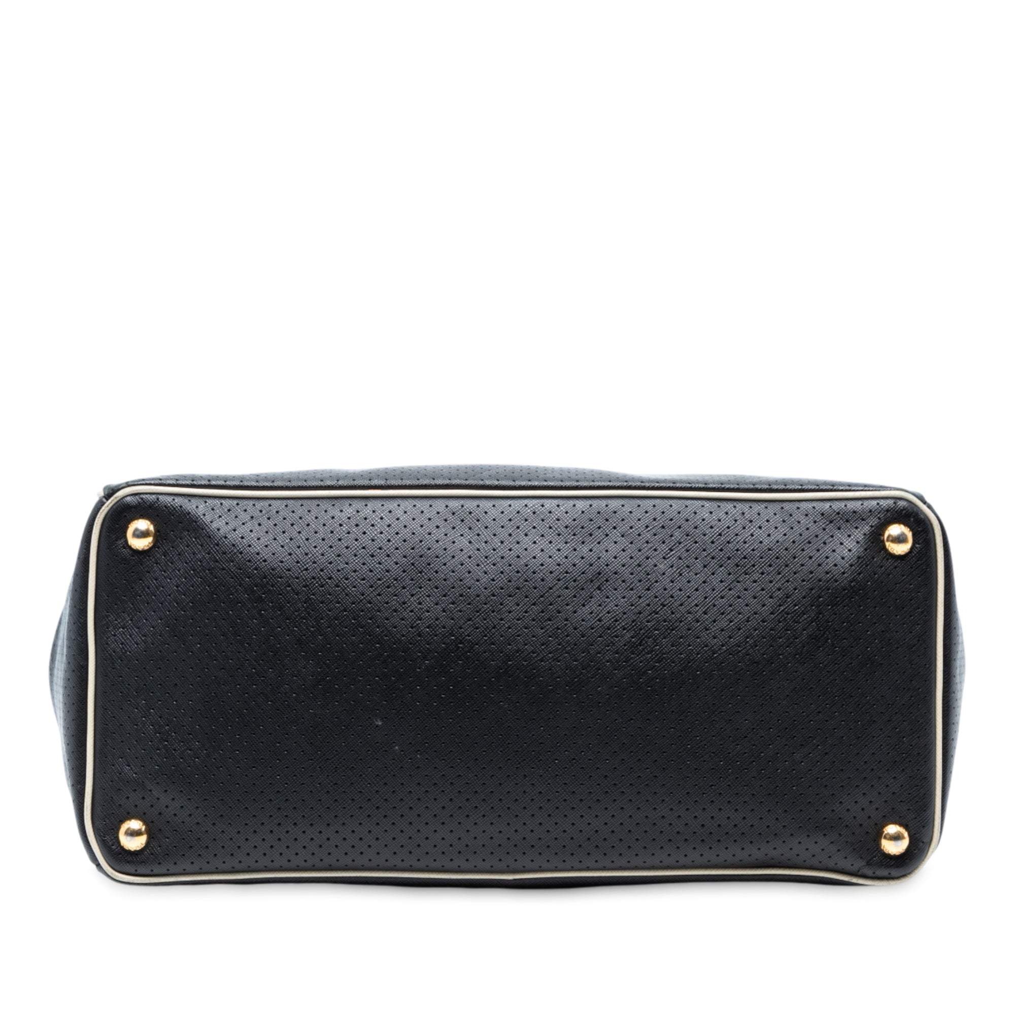 Large Perforated Saffiano Lux Galleria Tote