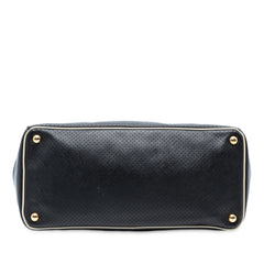 Large Perforated Saffiano Lux Galleria Tote