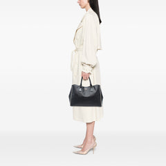 Large Perforated Saffiano Lux Galleria Tote