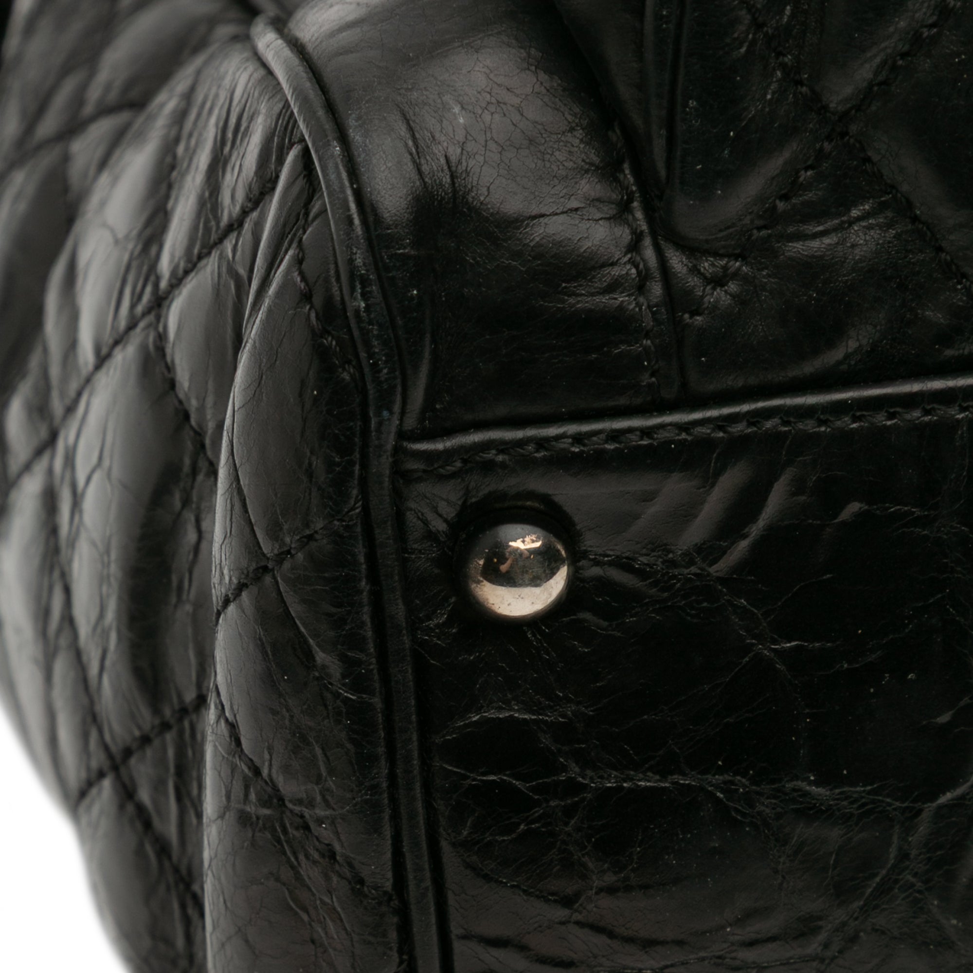 Medium Quilted Glazed Calfskin Executive Tote