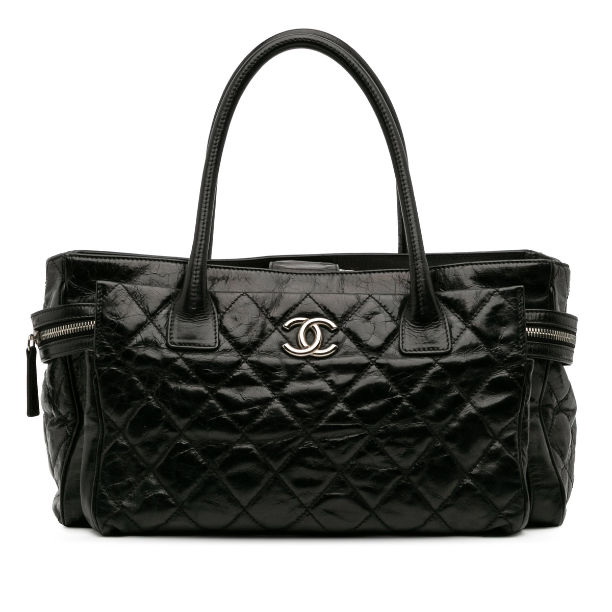 Medium Quilted Glazed Calfskin Executive Tote