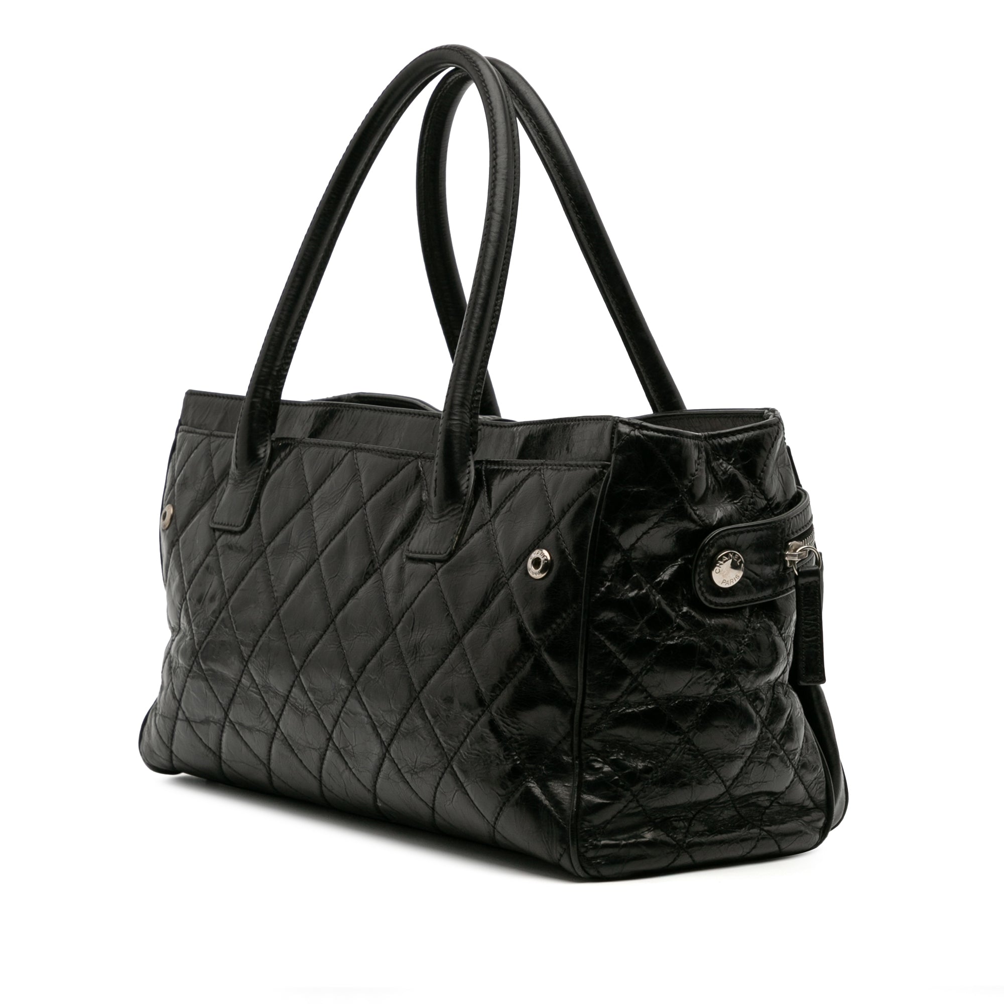 Medium Quilted Glazed Calfskin Executive Tote
