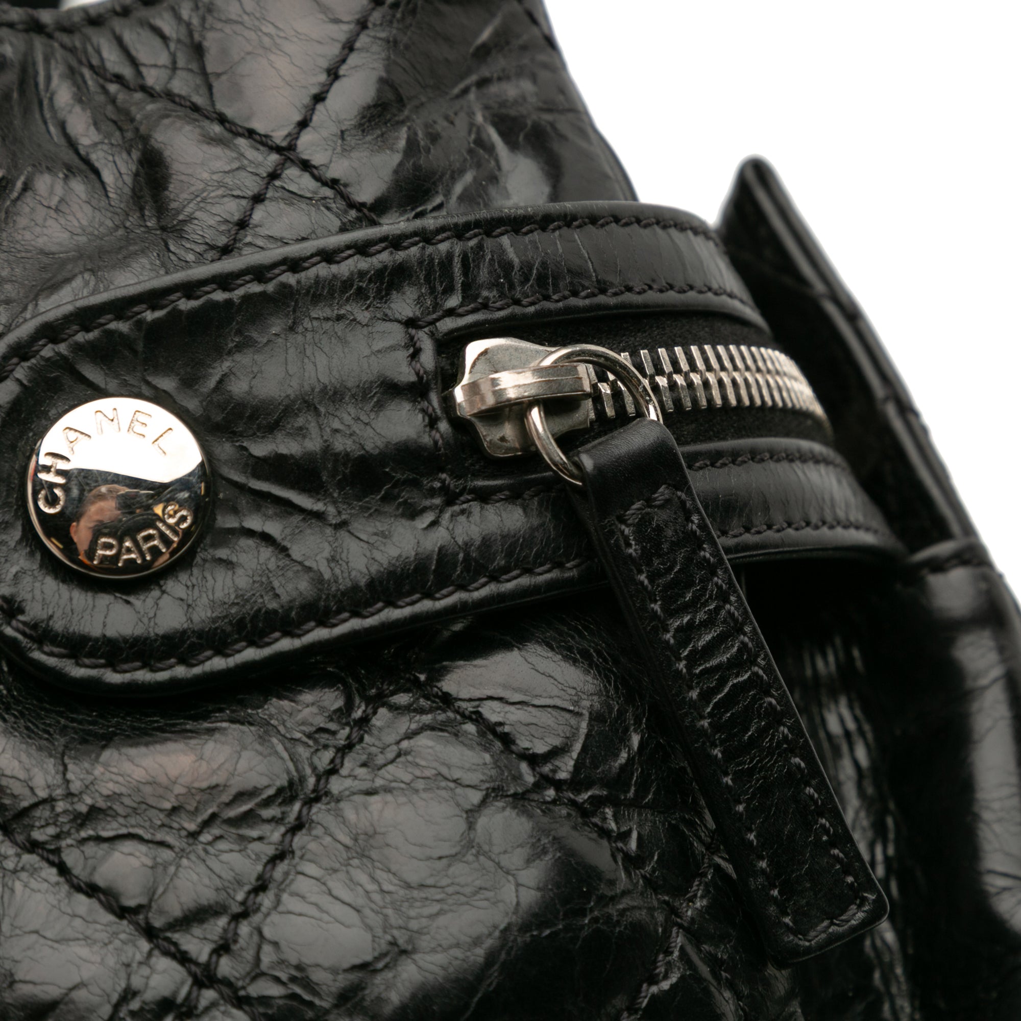 Medium Quilted Glazed Calfskin Executive Tote