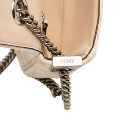 FF Chenille and Leather Chain Midi Baguette